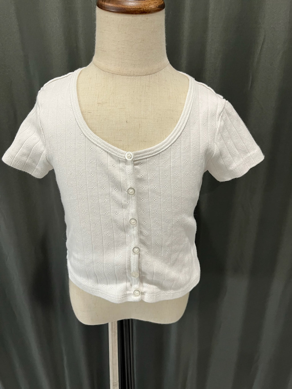 Girls White Button Up Shirt image 0