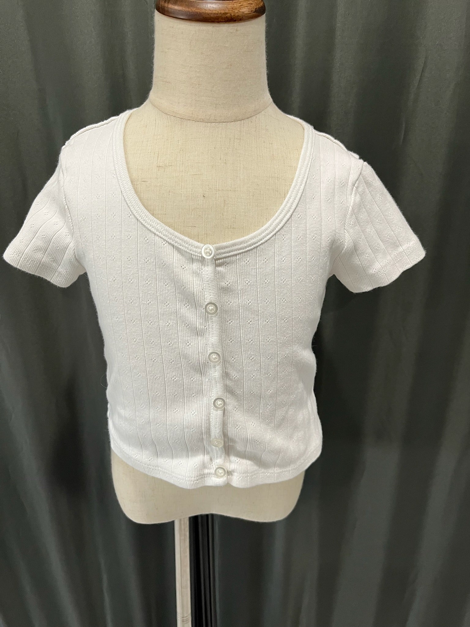 Girls White Button Up Shirt image 0