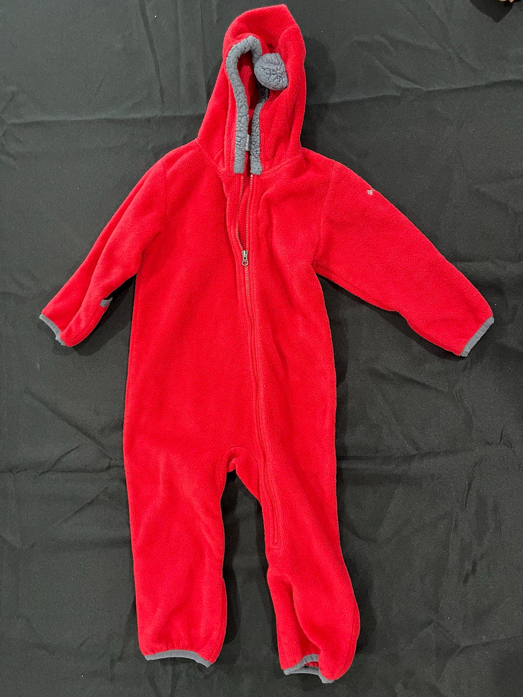 Unisex Red Warm Onesie With Hood image 0