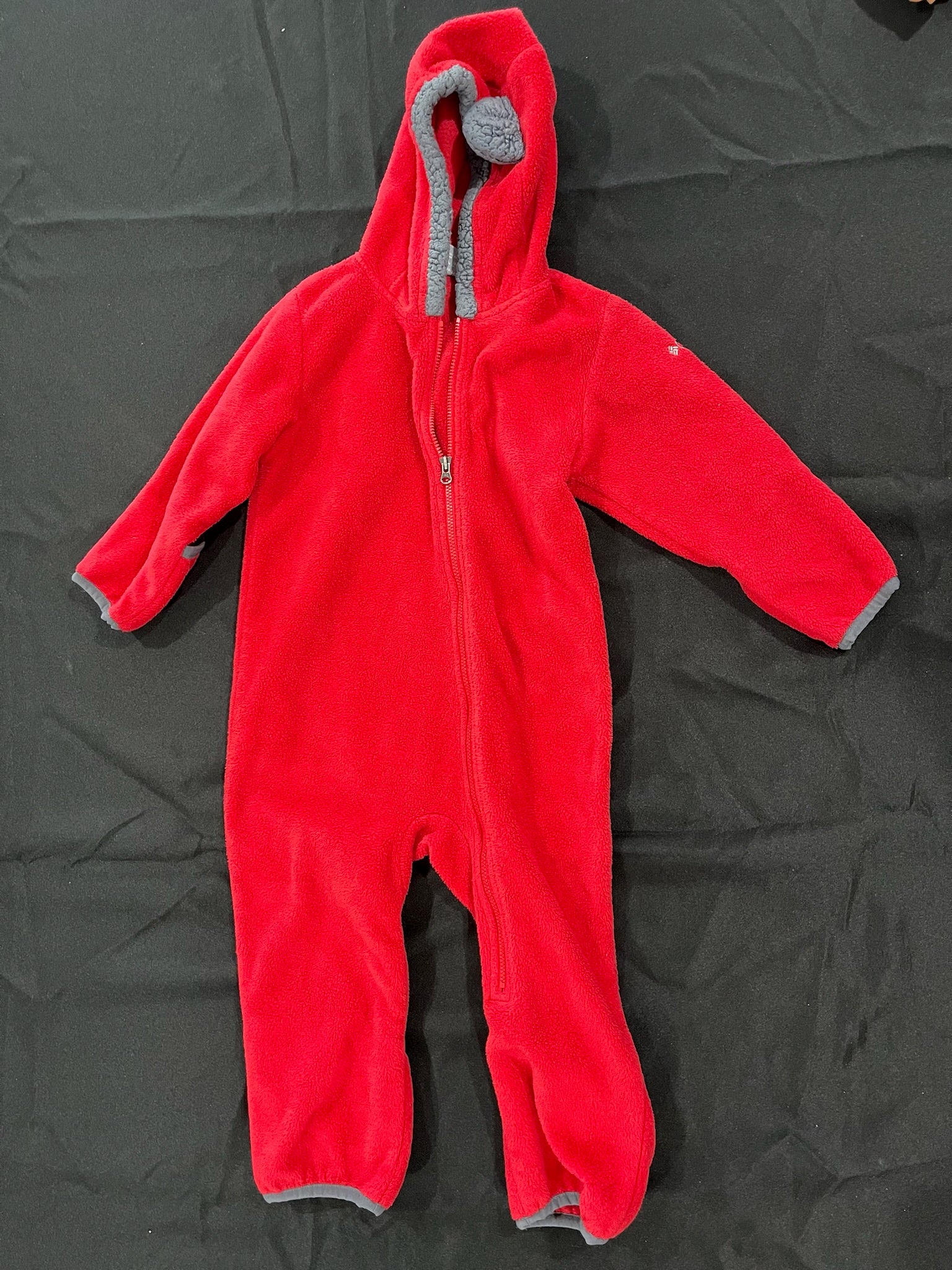 Unisex Red Warm Onesie With Hood image 0