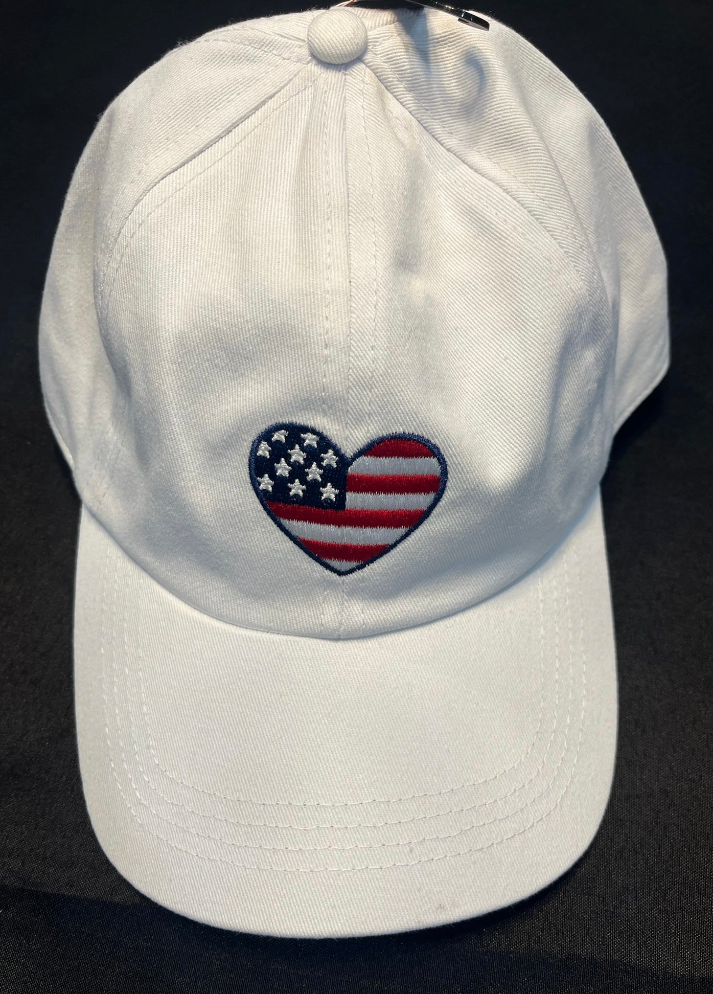 Unisex White USA Heart Hat image 2
