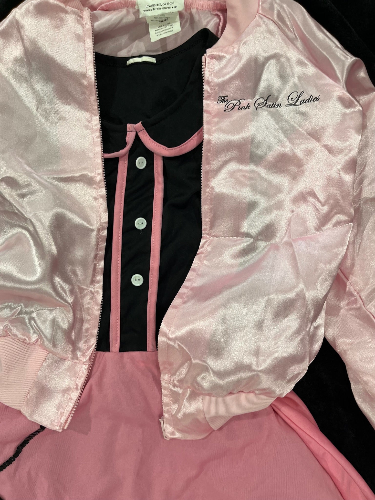 Girls Pink Lady Jacket & 50s Outfit Costume Set image 1