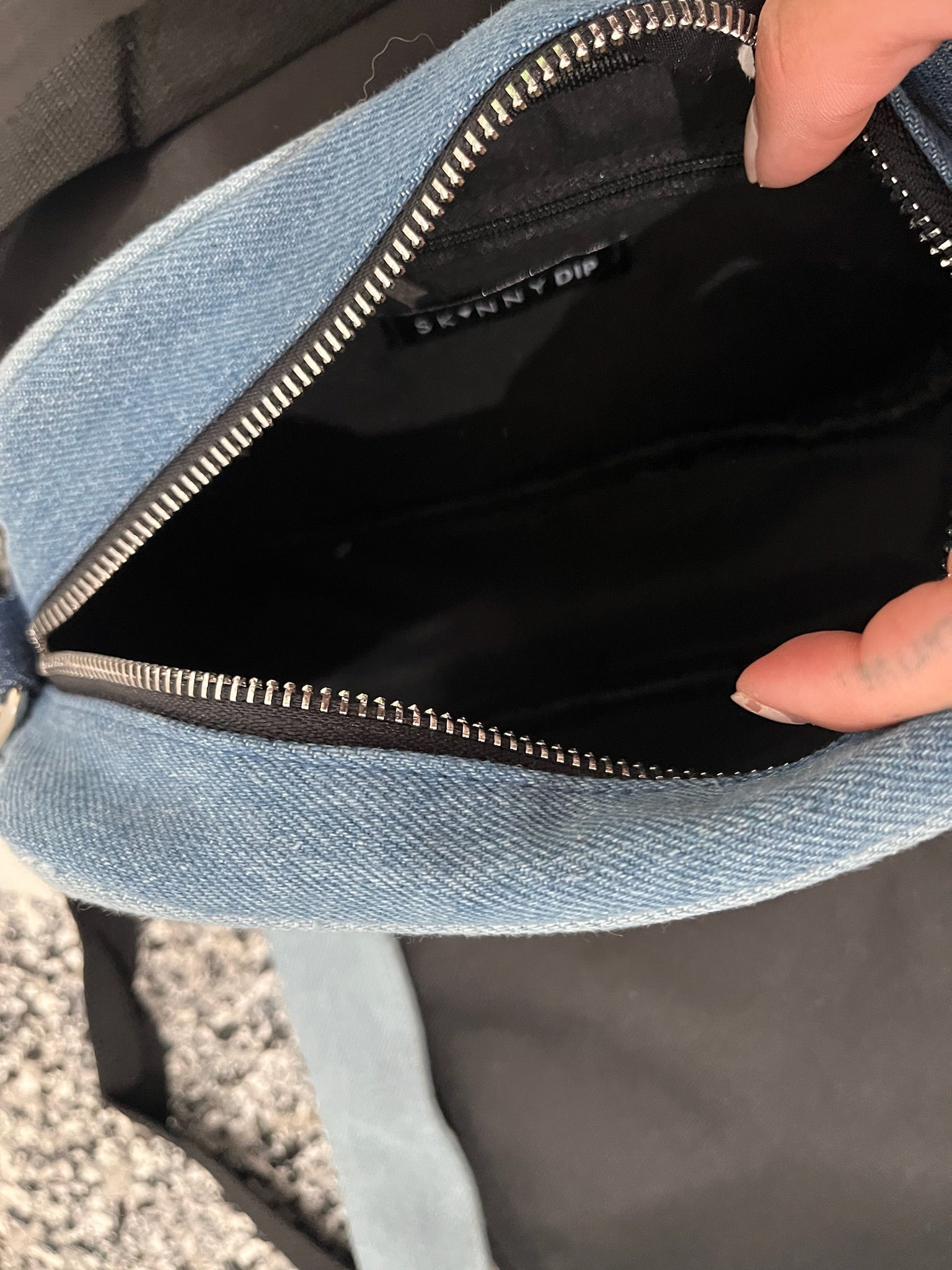 Blue Striped Crossbody Purse image 4