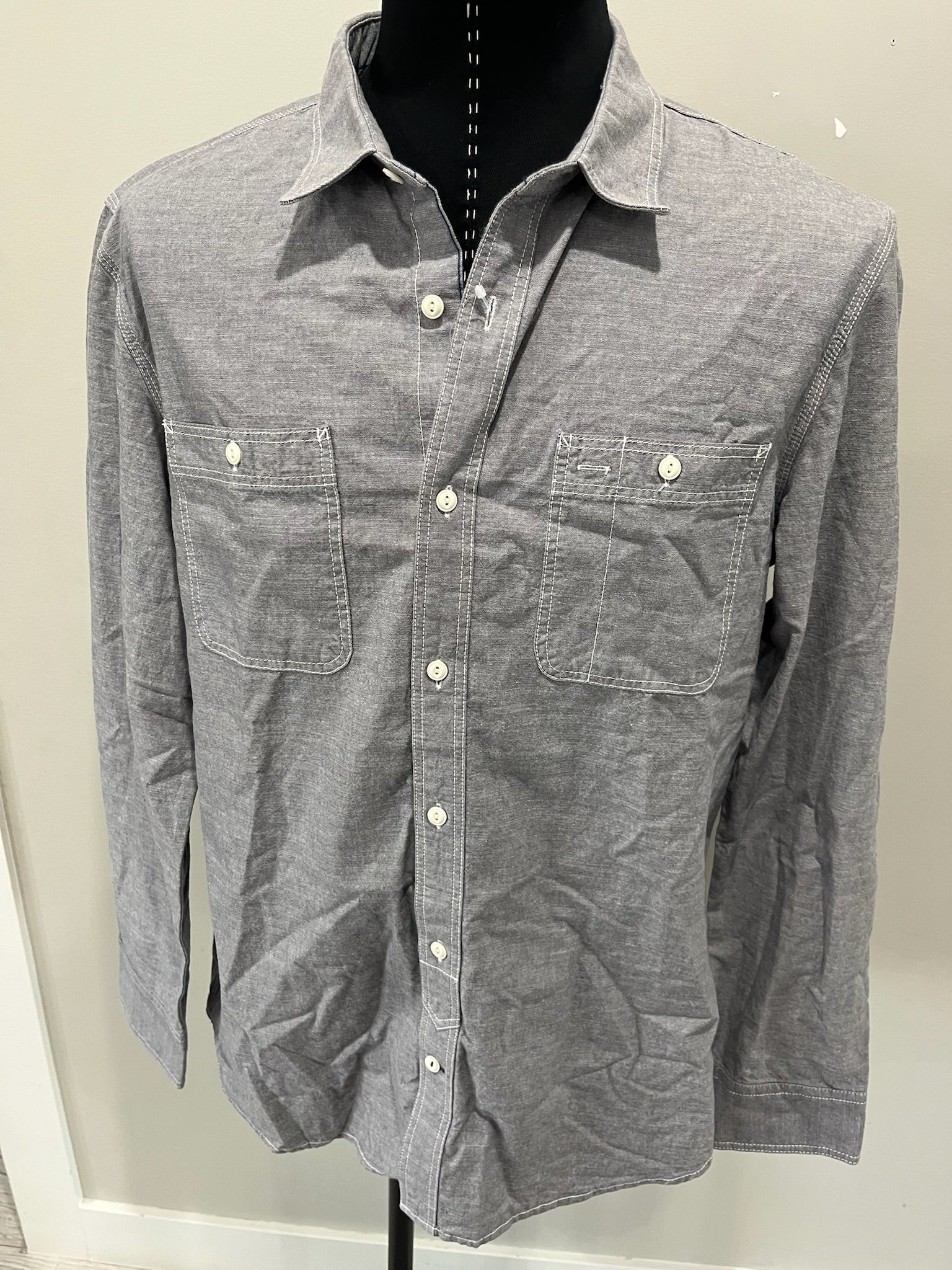 Men’s Grey Button Up Shirt image 2