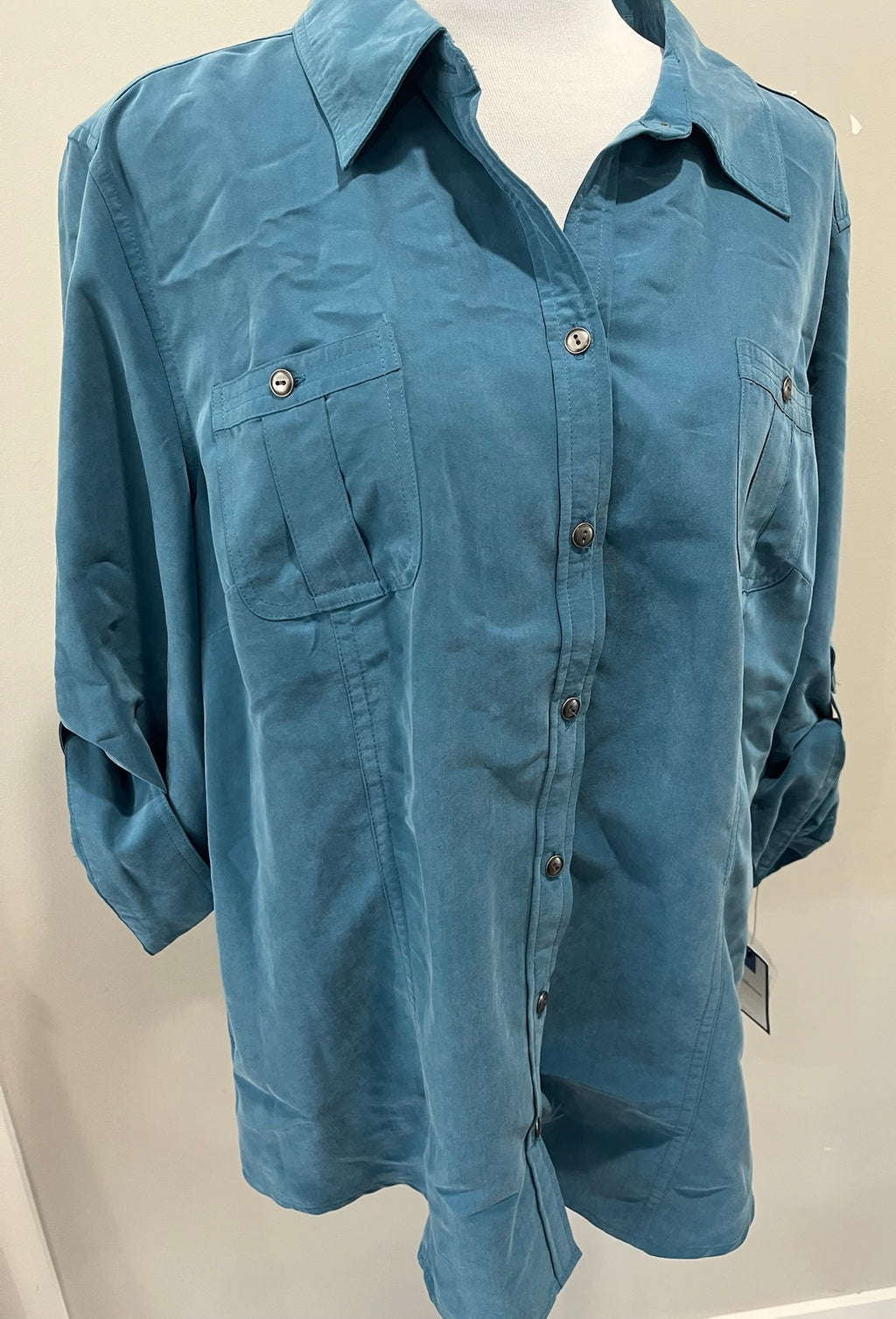 Women’s Blue Button Up Shirt image 1