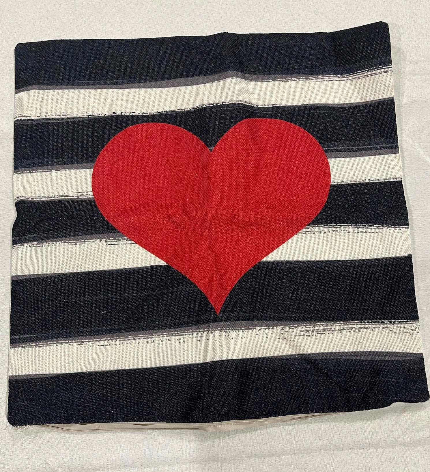 Heart Striped Throw Pillow Case image 0