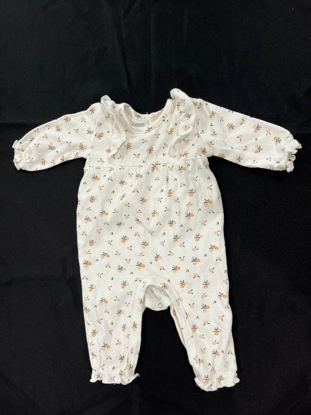 White Floral Onesie image 0