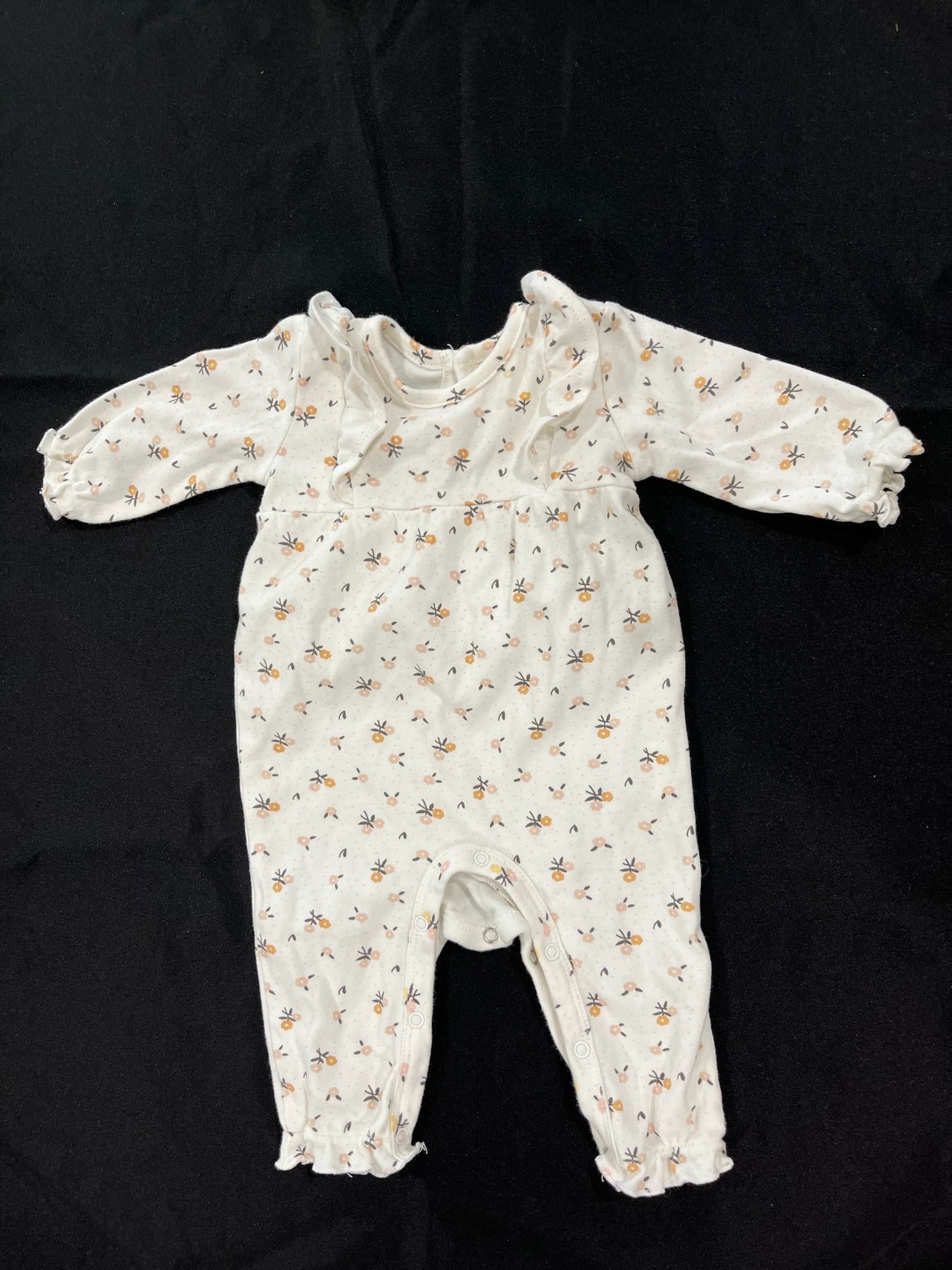 White Floral Onesie image 0
