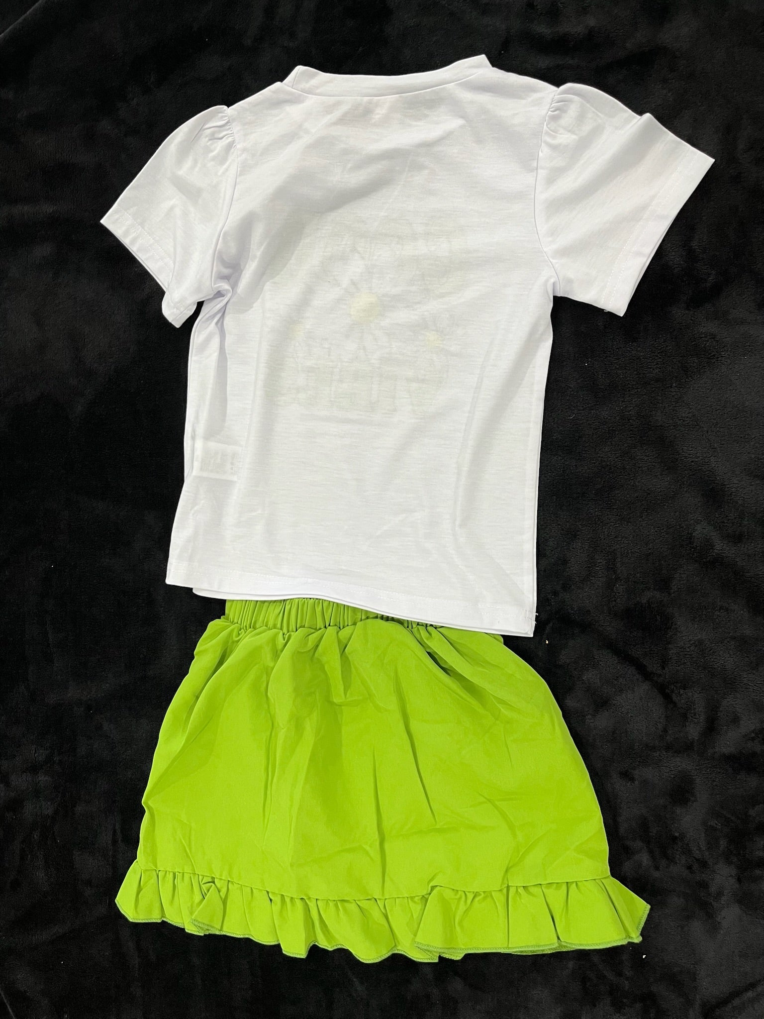 Two Piece Girls Good Vibes Shirt & Skirt Set image 3