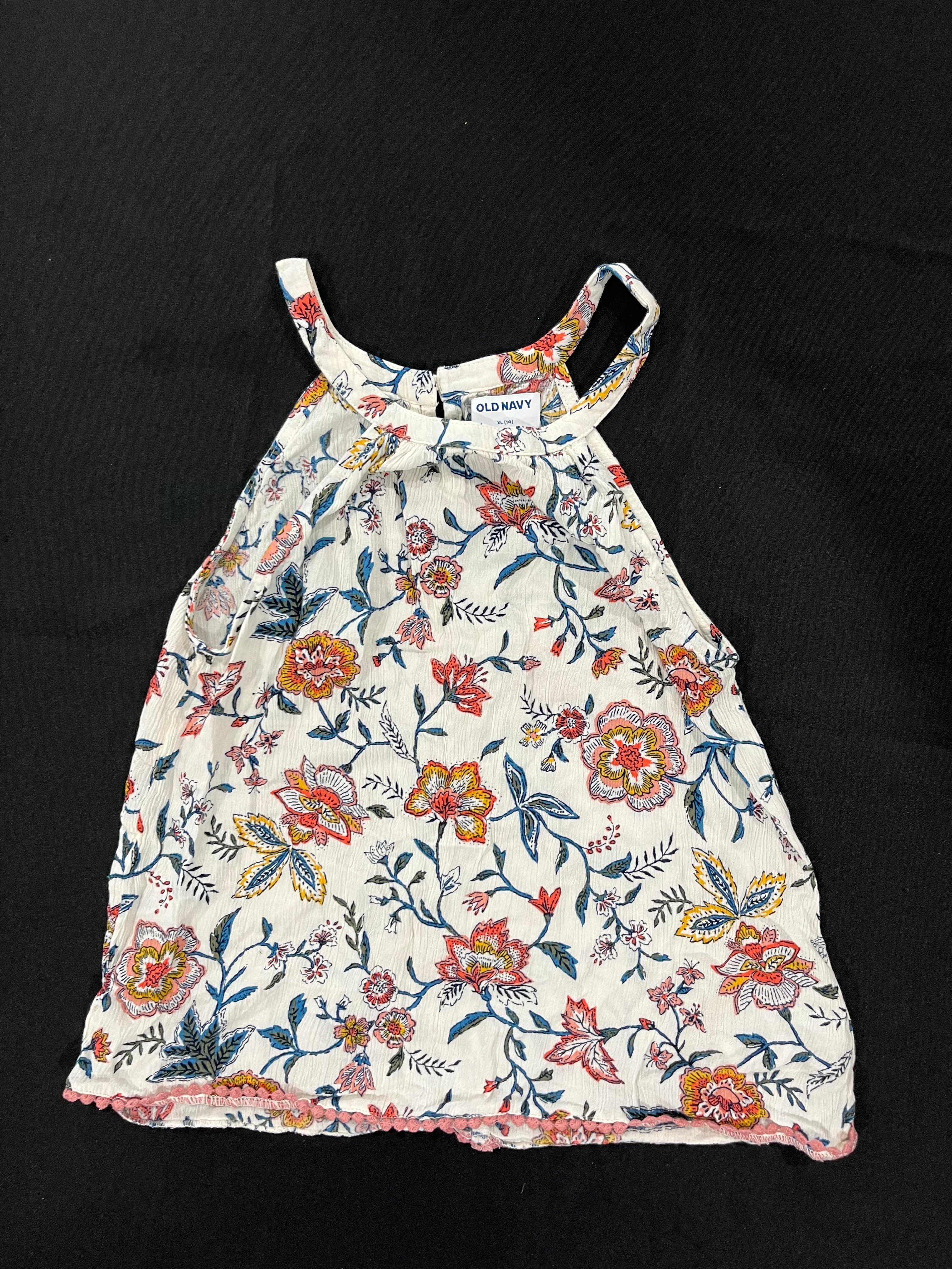 White Floral Tank Top image 0