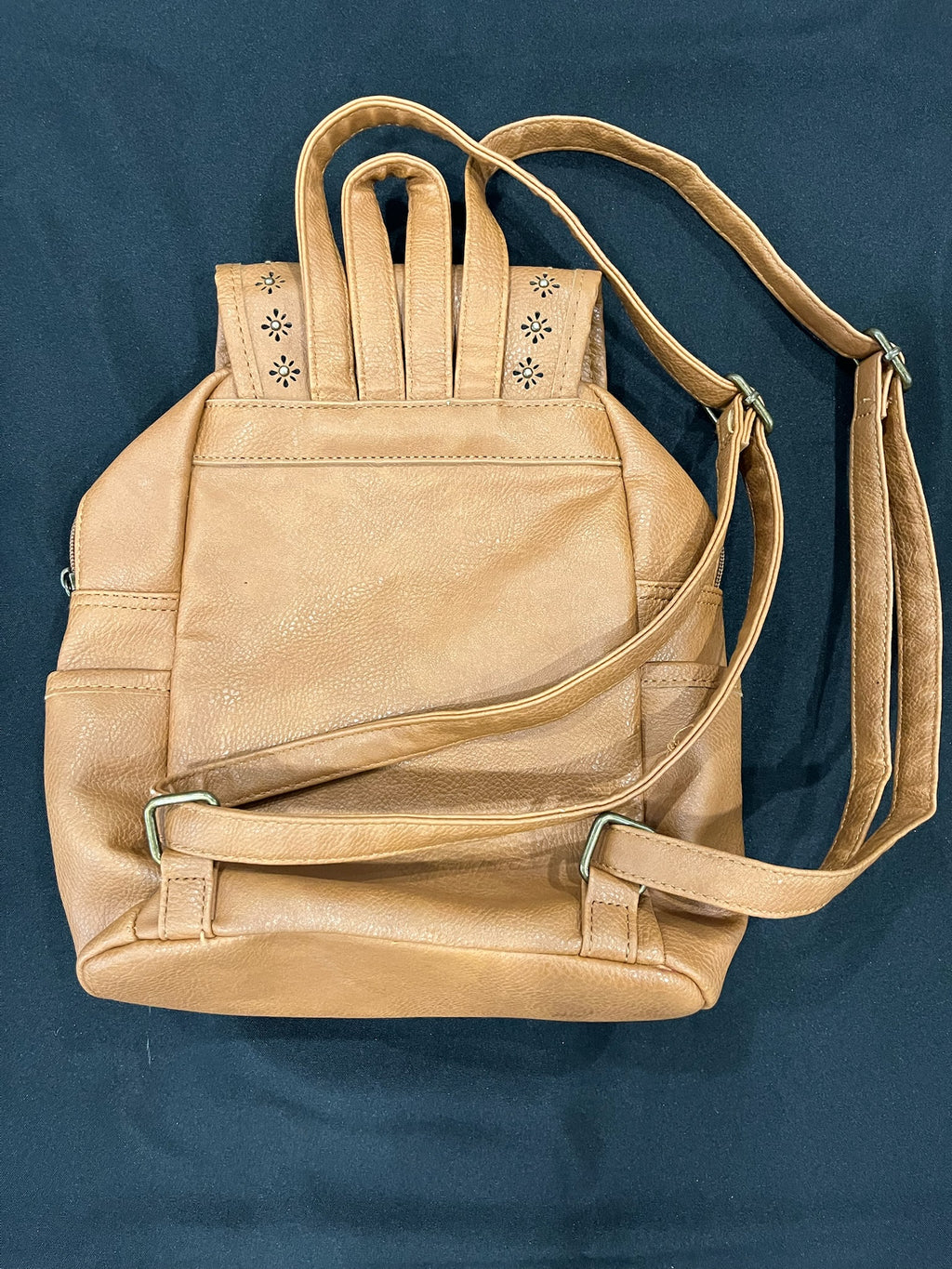 Vintage Brown Backpack Purse image 2