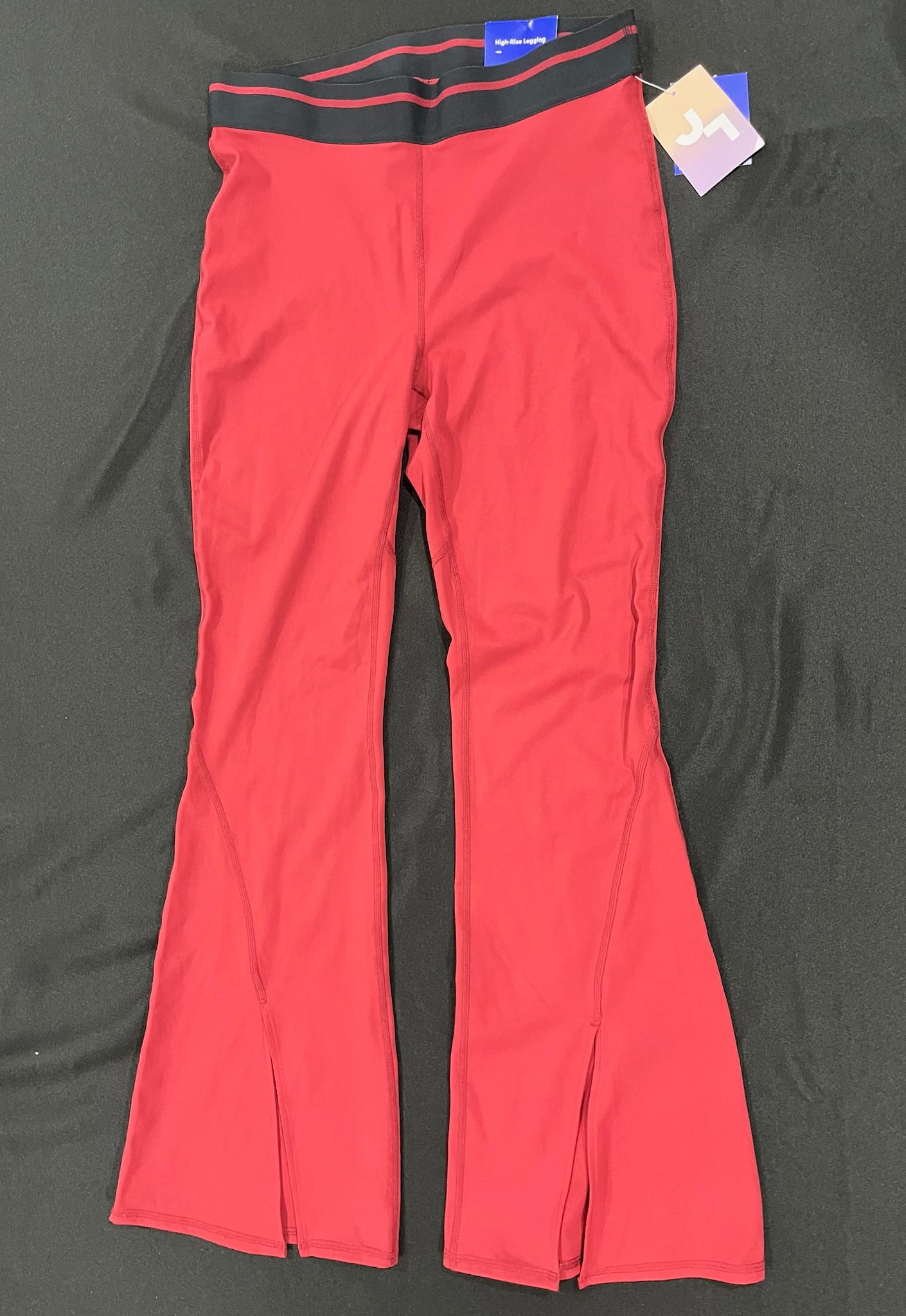 Red High Rise Workout Pants image 0